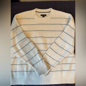 Banana Republic Speciality Italian Yarn Cream w/ Navy Stripe Oversized Sweater